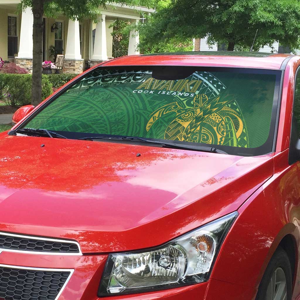 Cook Islands Rugby Kuki Avaiki Auto Sun Shade Tribal Turtle - Polynesian Pride