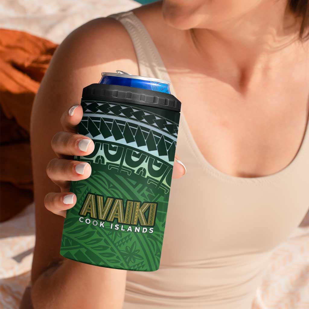 Cook Islands Rugby Kuki Avaiki 4 in 1 Can Cooler Tumbler Tribal Turtle - Polynesian Pride