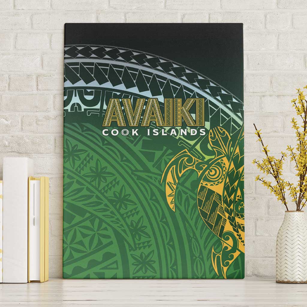 Cook Islands Rugby Kuki Avaiki Canvas Wall Art Tribal Turtle - Polynesian Pride