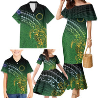 Cook Islands Rugby Kuki Avaiki Family Matching Mermaid Dress and Hawaiian Shirt Tribal Turtle LT7 - Polynesian Pride