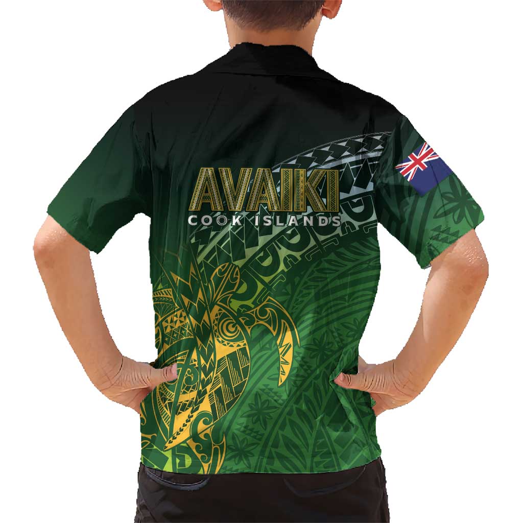 Cook Islands Rugby Kuki Avaiki Family Matching Off Shoulder Short Dress and Hawaiian Shirt Tribal Turtle LT7 - Polynesian Pride