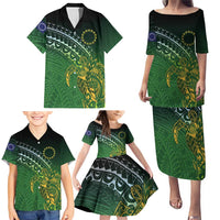 Cook Islands Rugby Kuki Avaiki Family Matching Puletasi and Hawaiian Shirt Tribal Turtle LT7 - Polynesian Pride