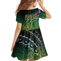 Cook Islands Rugby Kuki Avaiki Family Matching Summer Maxi Dress and Hawaiian Shirt Tribal Turtle LT7 - Polynesian Pride