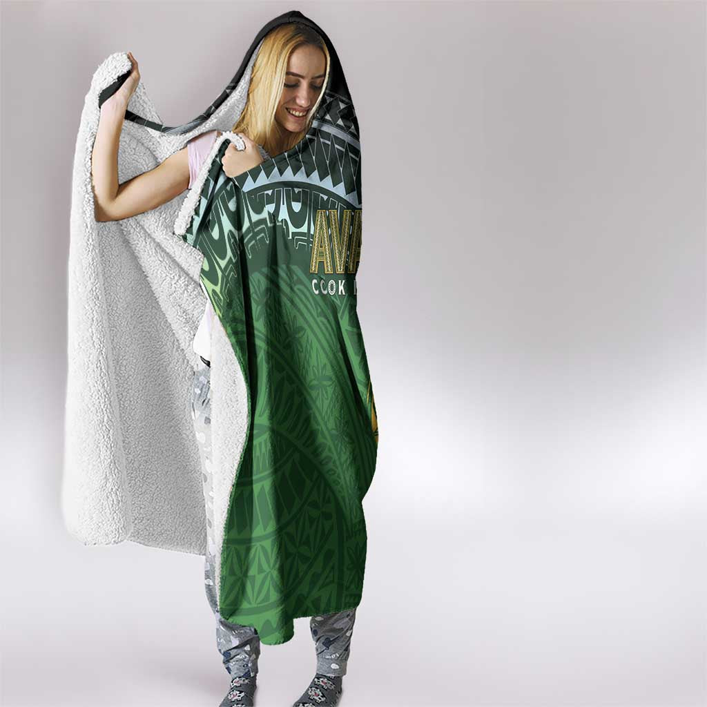 Cook Islands Rugby Kuki Avaiki Hooded Blanket Tribal Turtle - Polynesian Pride
