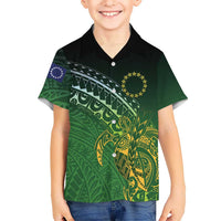 Cook Islands Rugby Kuki Avaiki Kid Hawaiian Shirt Tribal Turtle - Polynesian Pride