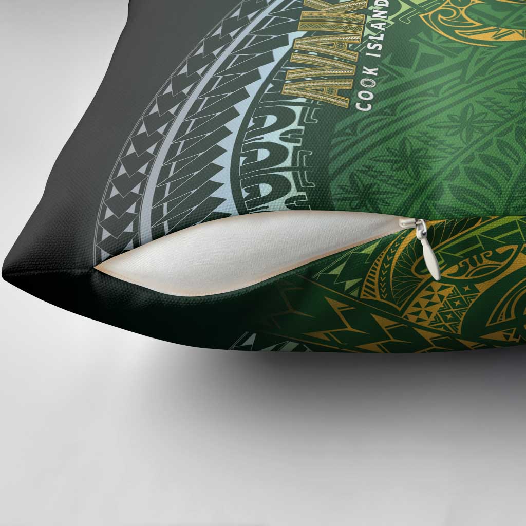 Cook Islands Rugby Kuki Avaiki Pillow Cover Tribal Turtle - Polynesian Pride
