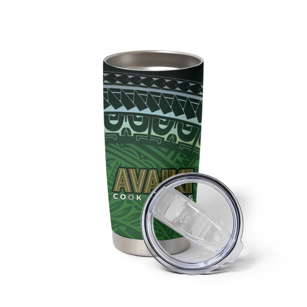 Cook Islands Rugby Kuki Avaiki Tumbler Cup Tribal Turtle - Polynesian Pride