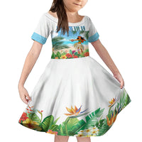 Personalised Hawaii Hula Girl Family Matching Long Sleeve Bodycon Dress and Hawaiian Shirt Honolulu Festival LT7 Daughter's Dress Art - Polynesian Pride