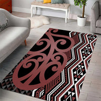 Maori Taniko Patterns Area Rug Brown Patiki Motifs Mix Whakairo Ngaru LT7 - Polynesian Pride