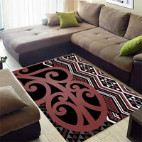 Maori Taniko Patterns Area Rug Brown Patiki Motifs Mix Whakairo Ngaru LT7 - Polynesian Pride