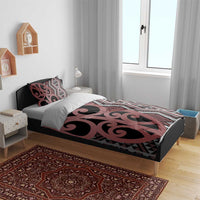 Maori Taniko Patterns Bedding Set Brown Patiki Motifs Mix Whakairo Ngaru