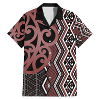 Maori Taniko Patterns Family Matching Mermaid Dress and Hawaiian Shirt Brown Patiki Motifs Mix Whakairo Ngaru LT7 Dad's Shirt - Short Sleeve Brown - Polynesian Pride