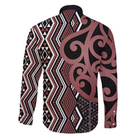 Maori Taniko Patterns Family Matching Off Shoulder Short Dress and Hawaiian Shirt Brown Patiki Motifs Mix Whakairo Ngaru LT7 - Polynesian Pride
