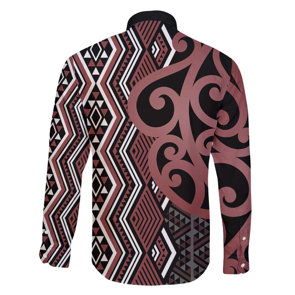 Maori Taniko Patterns Family Matching Summer Maxi Dress and Hawaiian Shirt Brown Patiki Motifs Mix Whakairo Ngaru LT7 - Polynesian Pride