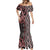 Maori Taniko Patterns Mermaid Dress Brown Patiki Motifs Mix Whakairo Ngaru
