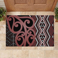 Maori Taniko Patterns Rubber Doormat Brown Patiki Motifs Mix Whakairo Ngaru