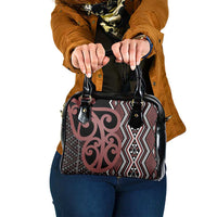 Maori Taniko Patterns Shoulder Handbag Brown Patiki Motifs Mix Whakairo Ngaru LT7 One Size Brown - Polynesian Pride