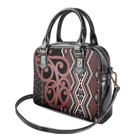 Maori Taniko Patterns Shoulder Handbag Brown Patiki Motifs Mix Whakairo Ngaru LT7 - Polynesian Pride