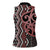 Maori Taniko Patterns Women Sleeveless Polo Shirt Brown Patiki Motifs Mix Whakairo Ngaru