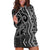 Maori Taniko Patterns Hoodie Dress Black Patiki Motifs Mix Whakairo Ngaru