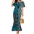 Maori Taniko Patterns Mermaid Dress Azure Patiki Motifs Mix Whakairo Ngaru