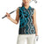 Maori Taniko Patterns Women Sleeveless Polo Shirt Azure Patiki Motifs Mix Whakairo Ngaru