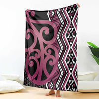 Maori Taniko Patterns Blanket Pink Patiki Motifs Mix Whakairo Ngaru LT7 - Polynesian Pride