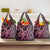 Maori Taniko Patterns Grocery Bag Pink Patiki Motifs Mix Whakairo Ngaru