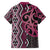 Maori Taniko Patterns Hawaiian Shirt Pink Patiki Motifs Mix Whakairo Ngaru