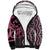 Maori Taniko Patterns Sherpa Hoodie Pink Patiki Motifs Mix Whakairo Ngaru