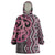 Maori Taniko Patterns Wearable Blanket Hoodie Pink Patiki Motifs Mix Whakairo Ngaru