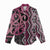 Maori Taniko Patterns Women Casual Shirt Pink Patiki Motifs Mix Whakairo Ngaru