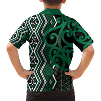 Maori Taniko Patterns Family Matching Off Shoulder Short Dress and Hawaiian Shirt Pounamu Patiki Motifs Mix Whakairo Ngaru LT7 - Polynesian Pride
