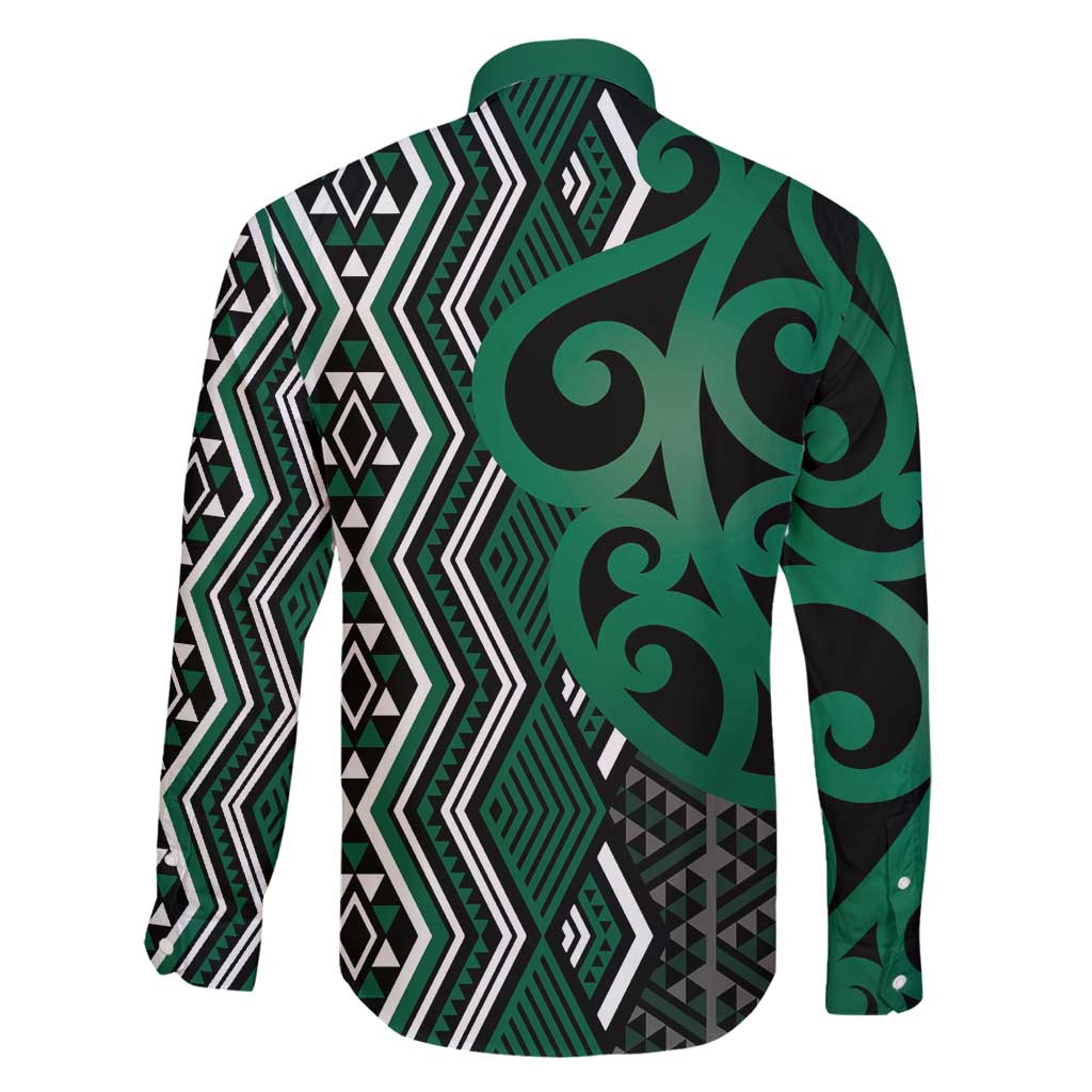 Maori Taniko Patterns Family Matching Off Shoulder Short Dress and Hawaiian Shirt Pounamu Patiki Motifs Mix Whakairo Ngaru LT7 - Polynesian Pride