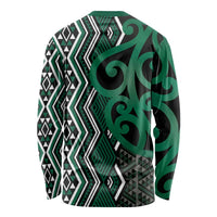 Maori Taniko Patterns Long Sleeve Shirt Pounamu Patiki Motifs Mix Whakairo Ngaru