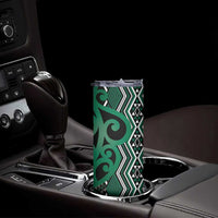 Maori Taniko Patterns Skinny Tumbler Pounamu Patiki Motifs Mix Whakairo Ngaru LT7 - Polynesian Pride