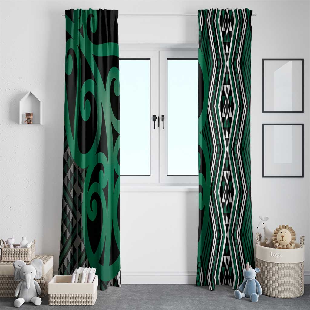 Maori Taniko Patterns Window Curtain Pounamu Patiki Motifs Mix Whakairo Ngaru LT7 - Polynesian Pride