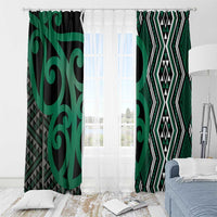 Maori Taniko Patterns Window Curtain Pounamu Patiki Motifs Mix Whakairo Ngaru LT7 - Polynesian Pride