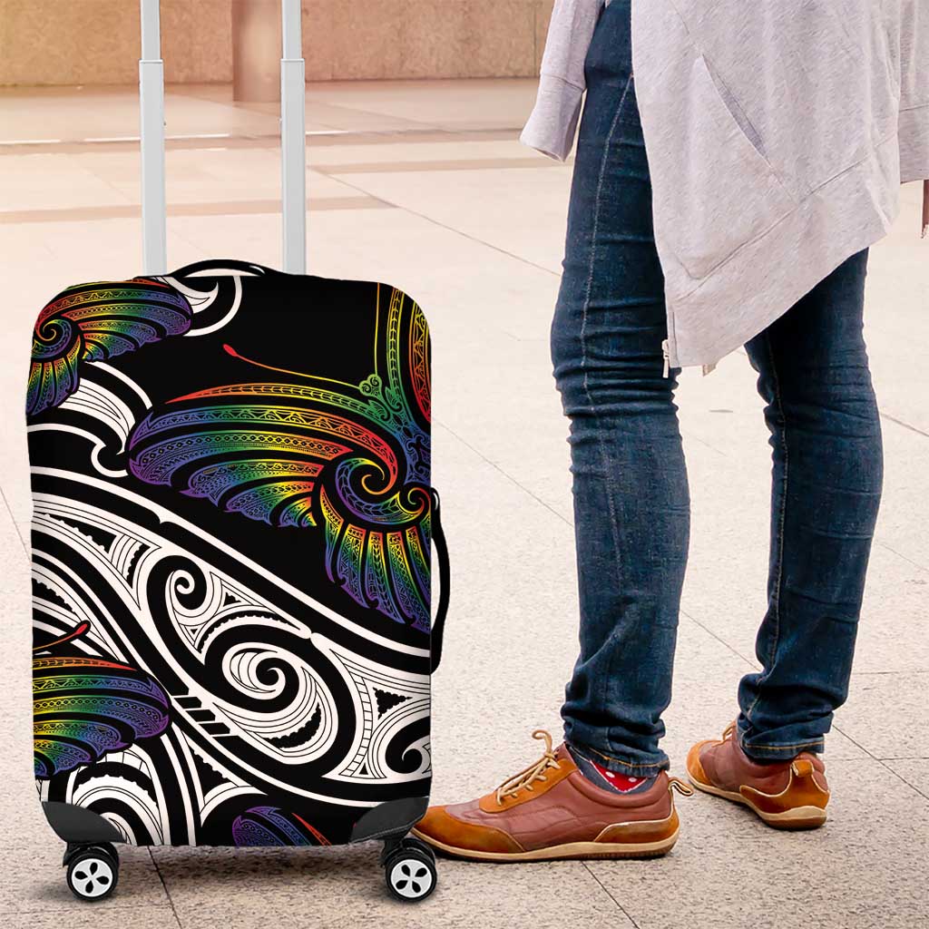 Aotearoa Takatapui Pride Luggage Cover Rainbow Butterfly - Free To Love