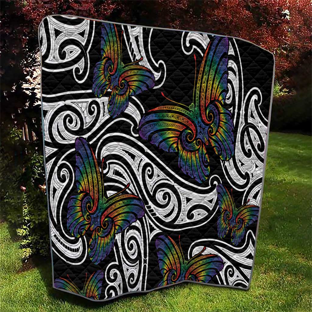 Aotearoa Takatapui Pride Quilt Rainbow Butterfly - Free To Love LT7 - Polynesian Pride