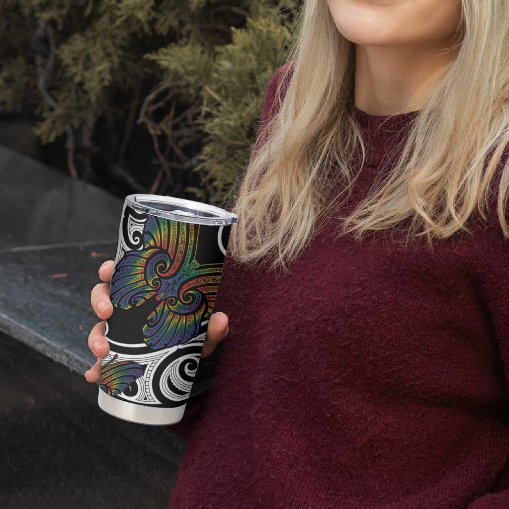 Aotearoa Takatapui Pride Tumbler Cup Rainbow Butterfly - Free To Love LT7 - Polynesian Pride