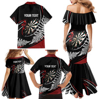 New Zealand Darts Personalised Family Matching Mermaid Dress and Hawaiian Shirt Silver Fern Dynamic LT7 - Polynesian Pride