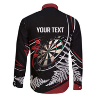 New Zealand Darts Personalised Family Matching Off The Shoulder Long Sleeve Dress and Hawaiian Shirt Silver Fern Dynamic LT7 - Polynesian Pride