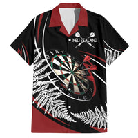 New Zealand Darts Personalised Family Matching Off Shoulder Maxi Dress and Hawaiian Shirt Silver Fern Dynamic LT7 Dad's Shirt - Short Sleeve Red - Polynesian Pride