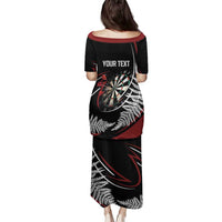 New Zealand Darts Personalised Family Matching Puletasi and Hawaiian Shirt Silver Fern Dynamic LT7 - Polynesian Pride