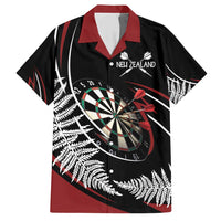 New Zealand Darts Personalised Family Matching Short Sleeve Bodycon Dress and Hawaiian Shirt Silver Fern Dynamic LT7 Dad's Shirt - Short Sleeve Red - Polynesian Pride