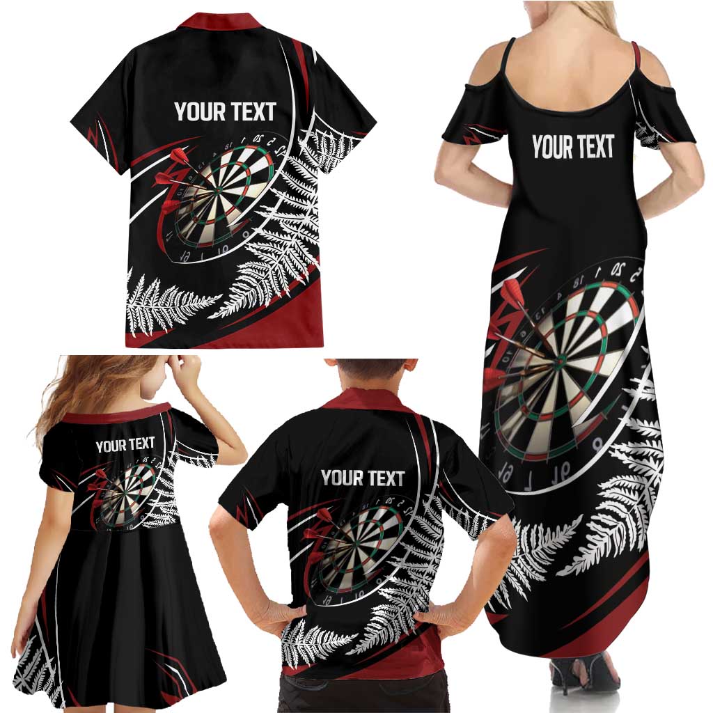 New Zealand Darts Personalised Family Matching Summer Maxi Dress and Hawaiian Shirt Silver Fern Dynamic LT7 - Polynesian Pride