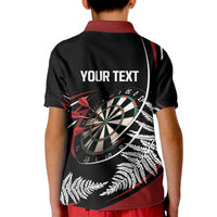 New Zealand Darts Personalised Kid Polo Shirt Silver Fern Dynamic