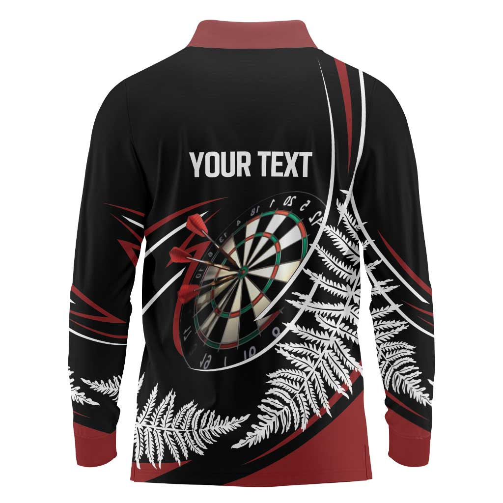 New Zealand Darts Personalised Long Sleeve Polo Shirt Silver Fern Dynamic