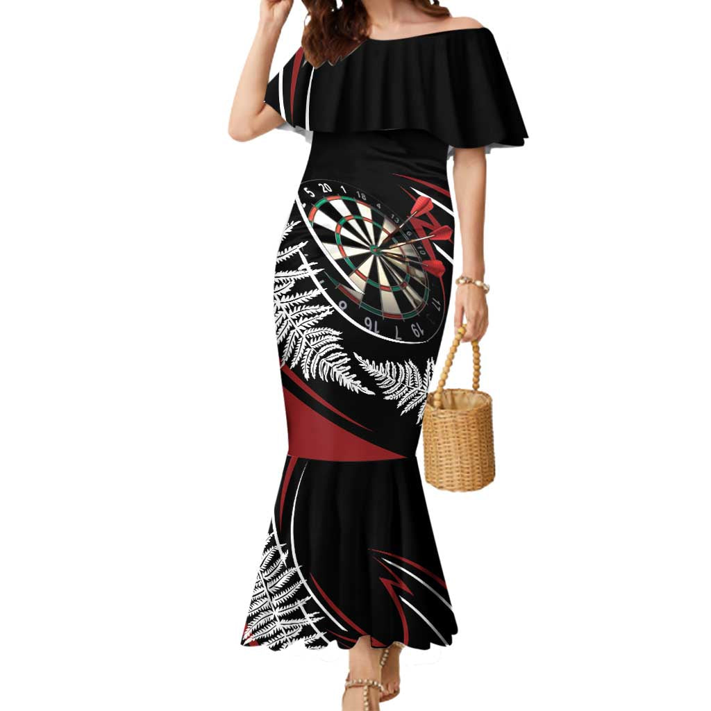 New Zealand Darts Personalised Mermaid Dress Silver Fern Dynamic